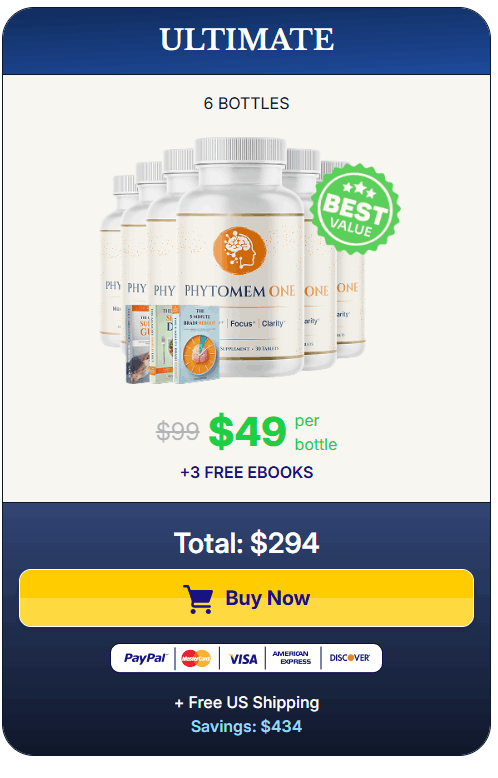 Get Phytomem One 6 bottle ultimate package best discount free US shipping